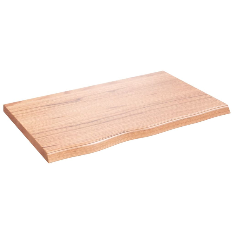 Afbeelding laden in galerijviewer, Vidaxl wastafelblad 80x50x(2-4) cm behandeld massief hout lichtbruin
