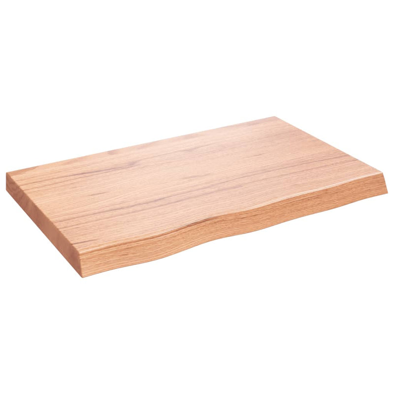 Afbeelding laden in galerijviewer, Vidaxl wastafelblad 80x50x(2-6) cm behandeld massief hout lichtbruin
