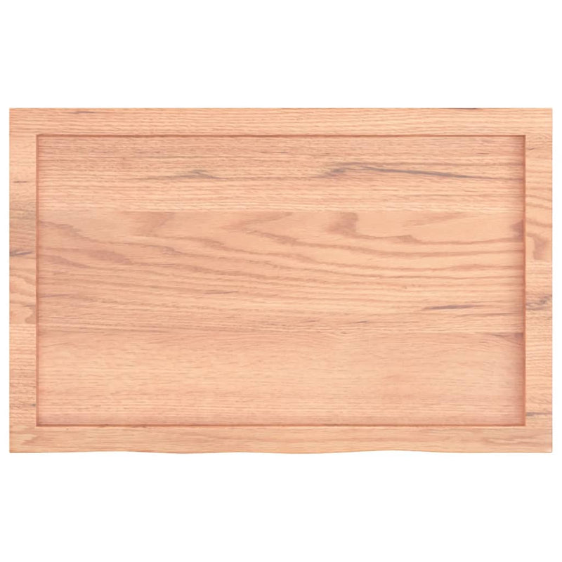 Afbeelding laden in galerijviewer, Vidaxl wastafelblad 80x50x(2-6) cm behandeld massief hout lichtbruin
