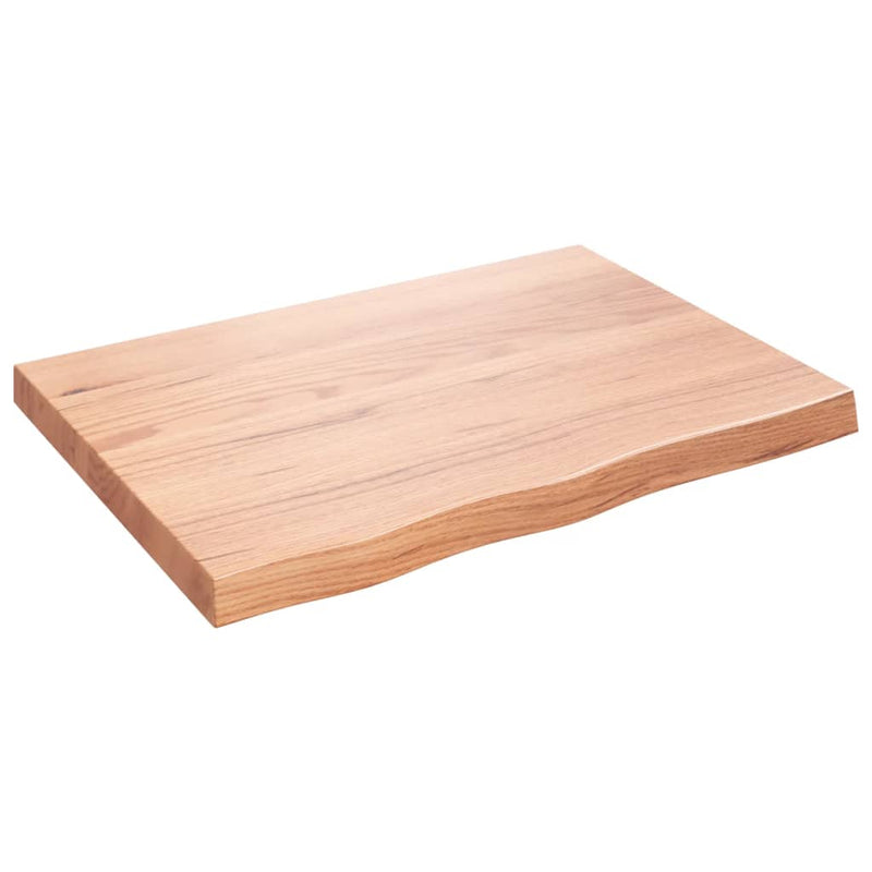 Afbeelding laden in galerijviewer, Vidaxl wastafelblad 80x60x(2-6) cm behandeld massief hout lichtbruin
