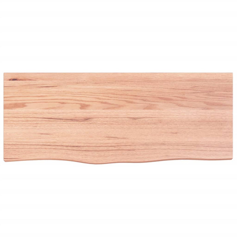 Afbeelding laden in galerijviewer, Vidaxl wastafelblad 100x40x(2-6) cm behandeld massief hout lichtbruin
