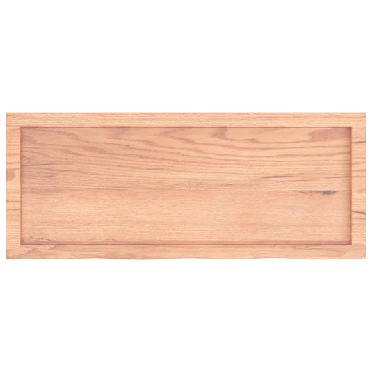 Vidaxl wastafelblad 100x40x(2-6) cm behandeld massief hout lichtbruin