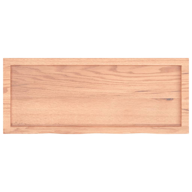 Afbeelding laden in galerijviewer, Vidaxl wastafelblad 100x40x(2-6) cm behandeld massief hout lichtbruin
