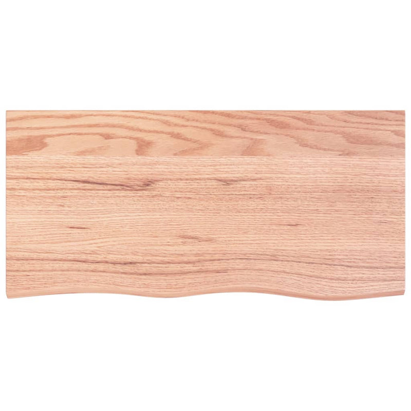 Afbeelding laden in galerijviewer, Vidaxl wastafelblad 100x50x(2-6) cm behandeld massief hout lichtbruin
