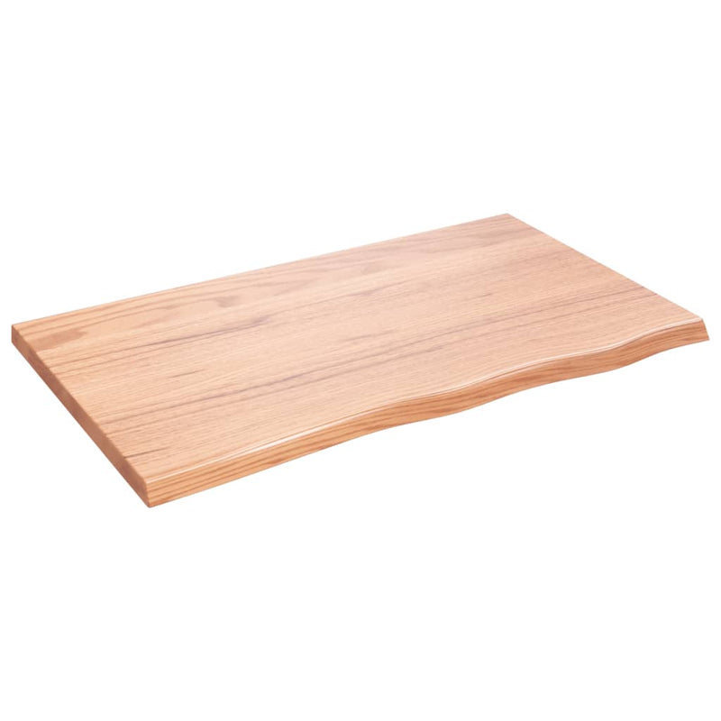 Afbeelding laden in galerijviewer, Vidaxl wastafelblad 100x60x(2-4) cm behandeld massief hout lichtbruin
