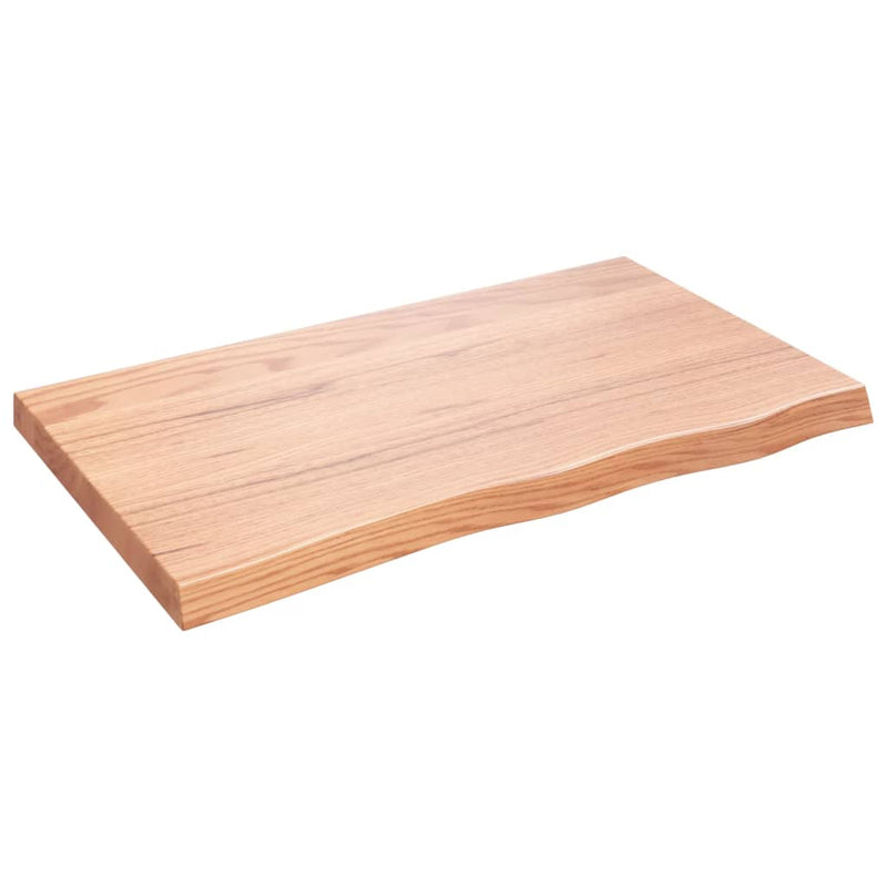 Afbeelding laden in galerijviewer, Vidaxl wastafelblad 100x60x(2-6) cm behandeld massief hout lichtbruin
