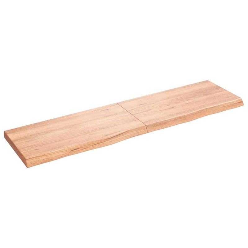 Afbeelding laden in galerijviewer, Vidaxl wastafelblad 120x30x(2-4) cm behandeld massief hout lichtbruin
