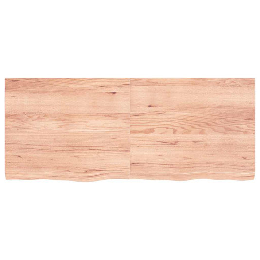 Vidaxl wastafelblad 120x50x(2-4) cm behandeld massief hout lichtbruin