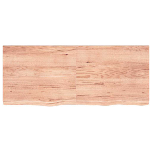 Vidaxl wastafelblad 120x50x(2-6) cm behandeld massief hout lichtbruin