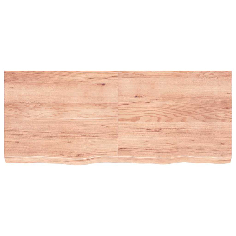 Afbeelding laden in galerijviewer, Vidaxl wastafelblad 120x50x(2-6) cm behandeld massief hout lichtbruin
