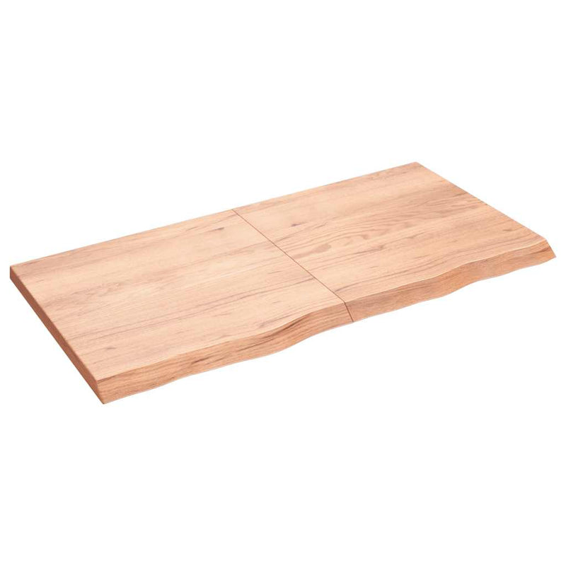 Afbeelding laden in galerijviewer, Vidaxl wastafelblad 120x60x(2-4) cm behandeld massief hout lichtbruin
