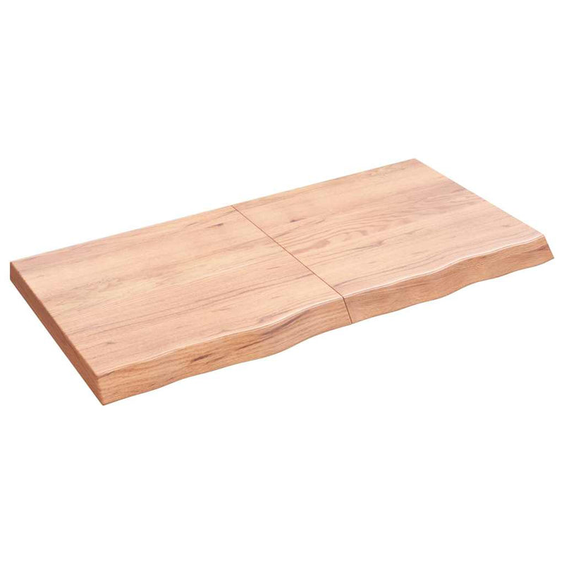 Afbeelding laden in galerijviewer, Vidaxl wastafelblad 120x60x(2-6) cm behandeld massief hout lichtbruin
