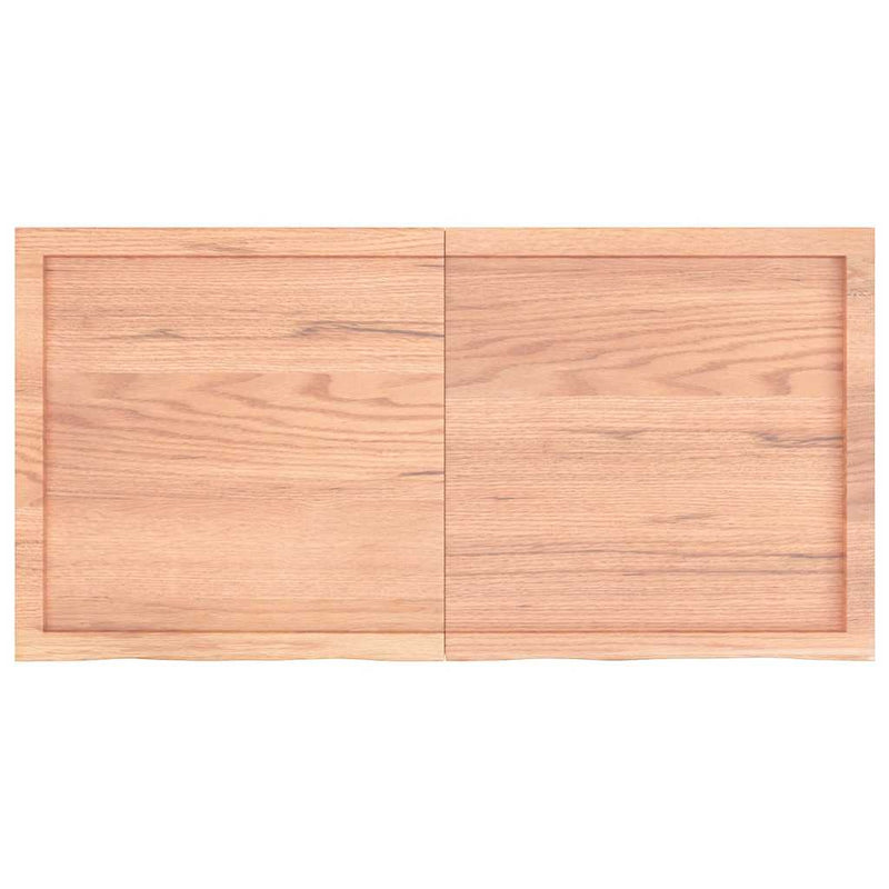 Afbeelding laden in galerijviewer, Vidaxl wastafelblad 120x60x(2-6) cm behandeld massief hout lichtbruin
