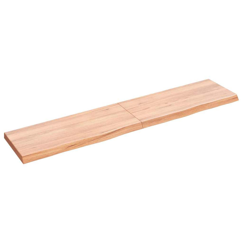 Afbeelding laden in galerijviewer, Vidaxl wastafelblad 140x30x(2-4) cm behandeld massief hout lichtbruin

