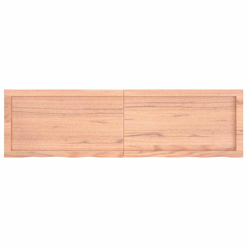 Afbeelding laden in galerijviewer, Vidaxl wastafelblad 140x40x(2-4) cm behandeld massief hout lichtbruin
