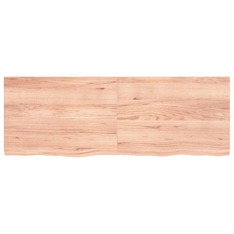 Afbeelding laden in galerijviewer, Vidaxl wastafelblad 140x50x(2-4) cm behandeld massief hout lichtbruin
