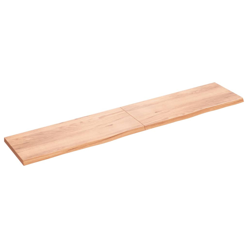 Afbeelding laden in galerijviewer, Vidaxl wastafelblad 200x40x(2-4) cm behandeld massief hout lichtbruin
