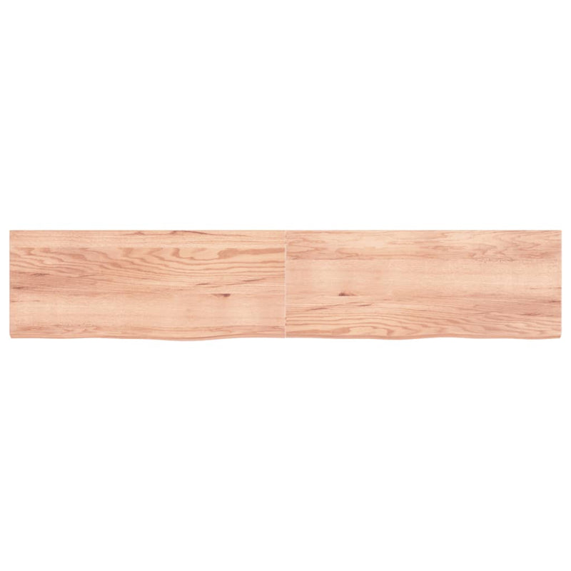 Afbeelding laden in galerijviewer, Vidaxl wastafelblad 200x40x(2-4) cm behandeld massief hout lichtbruin
