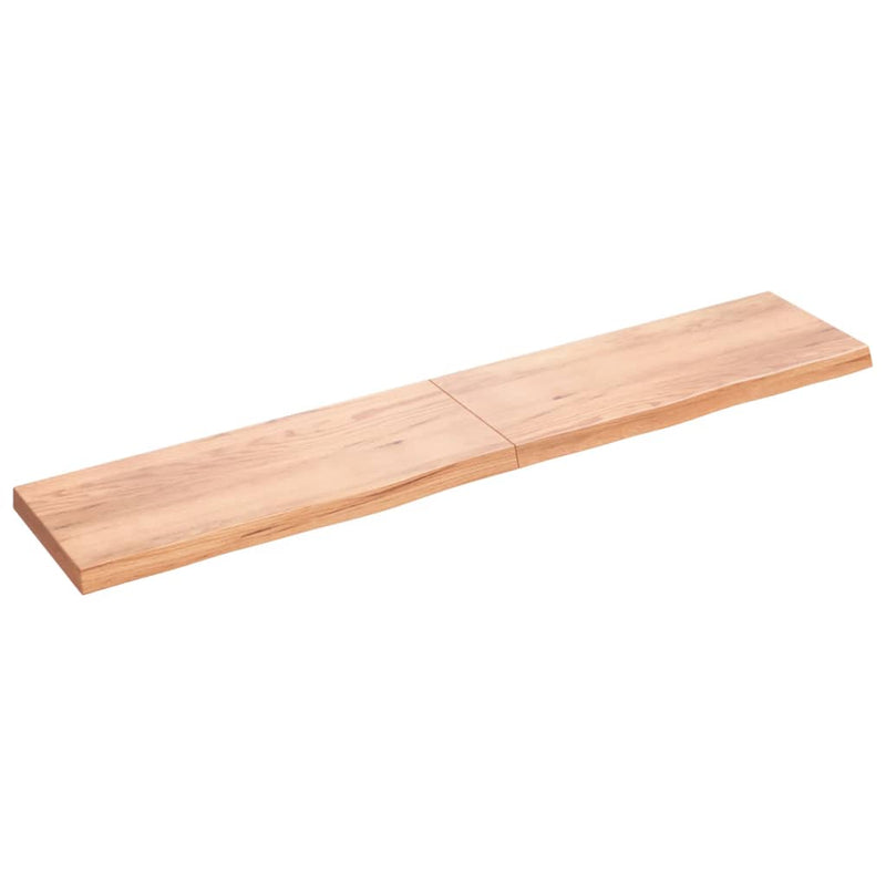 Afbeelding laden in galerijviewer, Vidaxl wastafelblad 200x40x(2-6) cm behandeld massief hout lichtbruin
