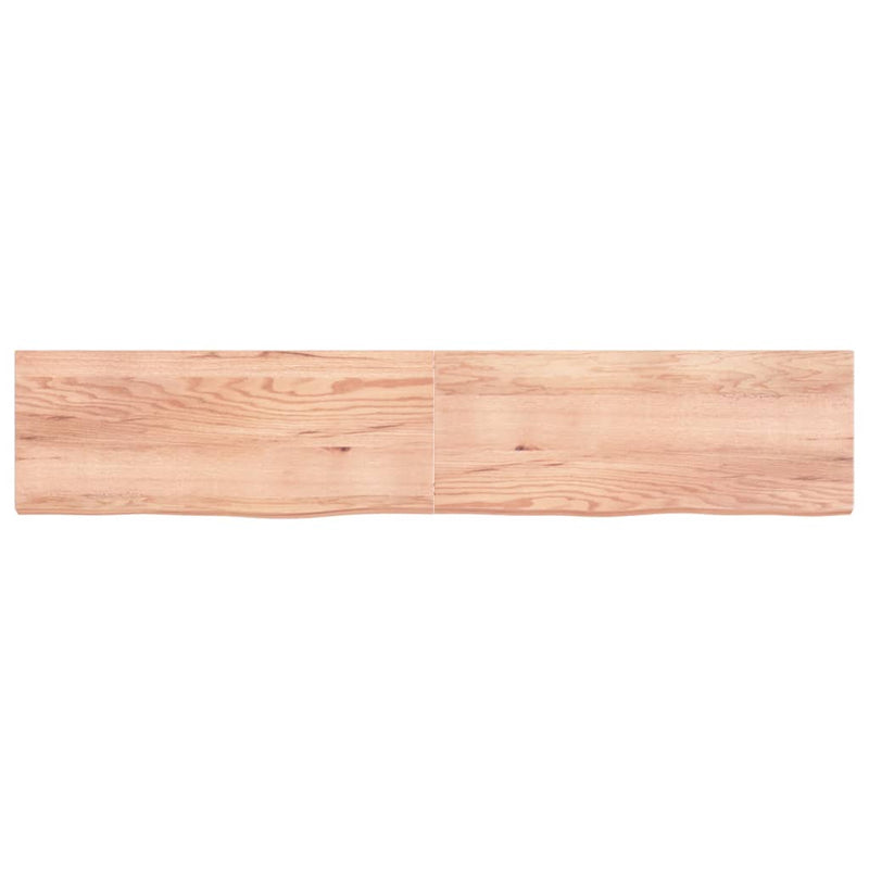 Afbeelding laden in galerijviewer, Vidaxl wastafelblad 200x40x(2-6) cm behandeld massief hout lichtbruin
