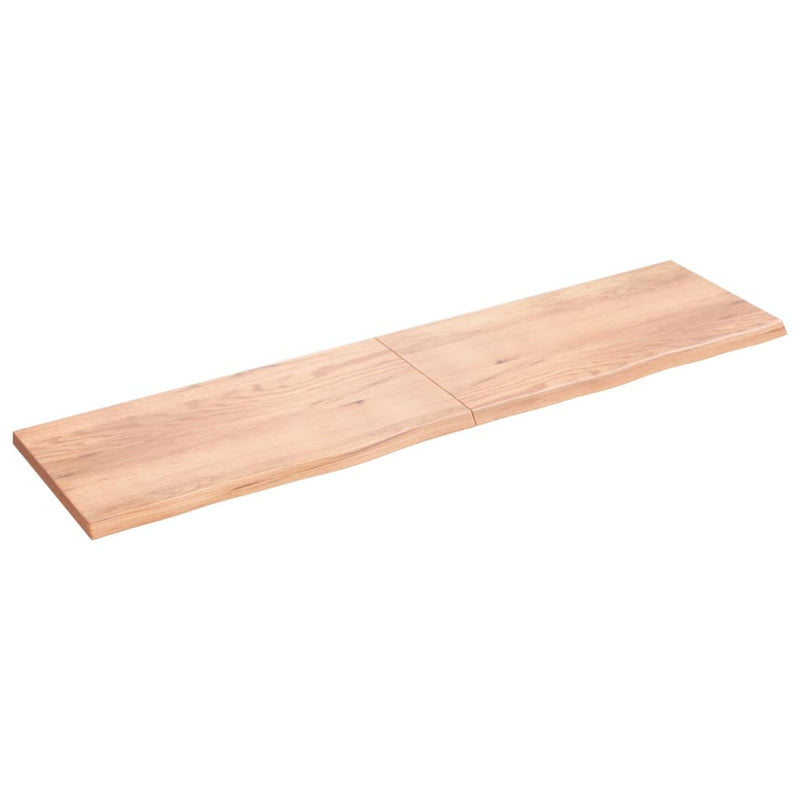 Afbeelding laden in galerijviewer, Vidaxl wastafelblad 200x50x(2-4) cm behandeld massief hout lichtbruin
