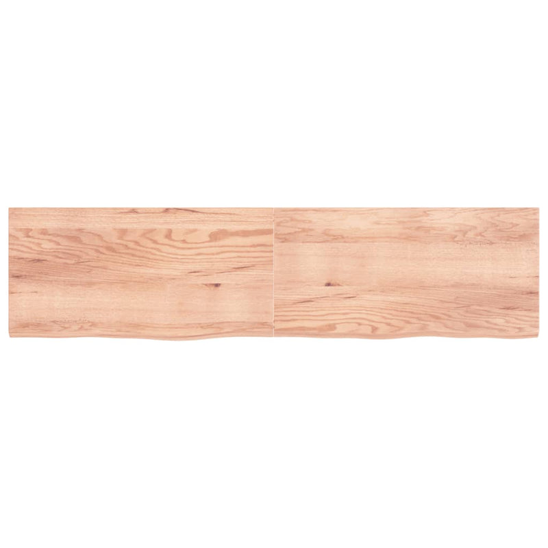 Afbeelding laden in galerijviewer, Vidaxl wastafelblad 200x50x(2-4) cm behandeld massief hout lichtbruin
