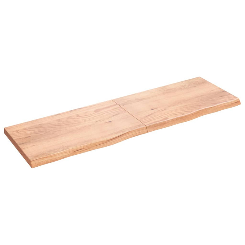 Afbeelding laden in galerijviewer, Vidaxl wastafelblad 200x60x(2-6) cm behandeld massief hout lichtbruin
