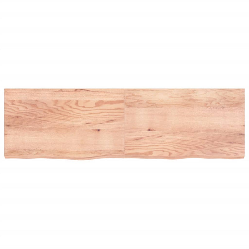 Afbeelding laden in galerijviewer, Vidaxl wastafelblad 200x60x(2-6) cm behandeld massief hout lichtbruin
