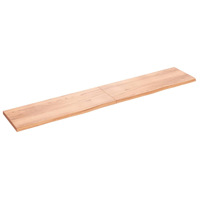 Afbeelding laden in galerijviewer, Vidaxl wastafelblad 220x40x(2-4) cm behandeld massief hout lichtbruin
