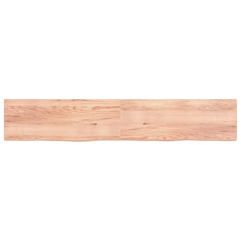 Afbeelding laden in galerijviewer, Vidaxl wastafelblad 220x40x(2-4) cm behandeld massief hout lichtbruin
