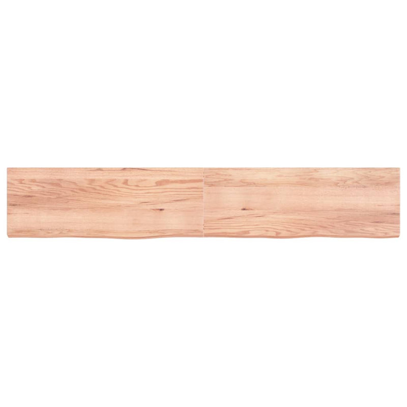 Afbeelding laden in galerijviewer, Vidaxl wastafelblad 220x40x(2-6) cm behandeld massief hout lichtbruin
