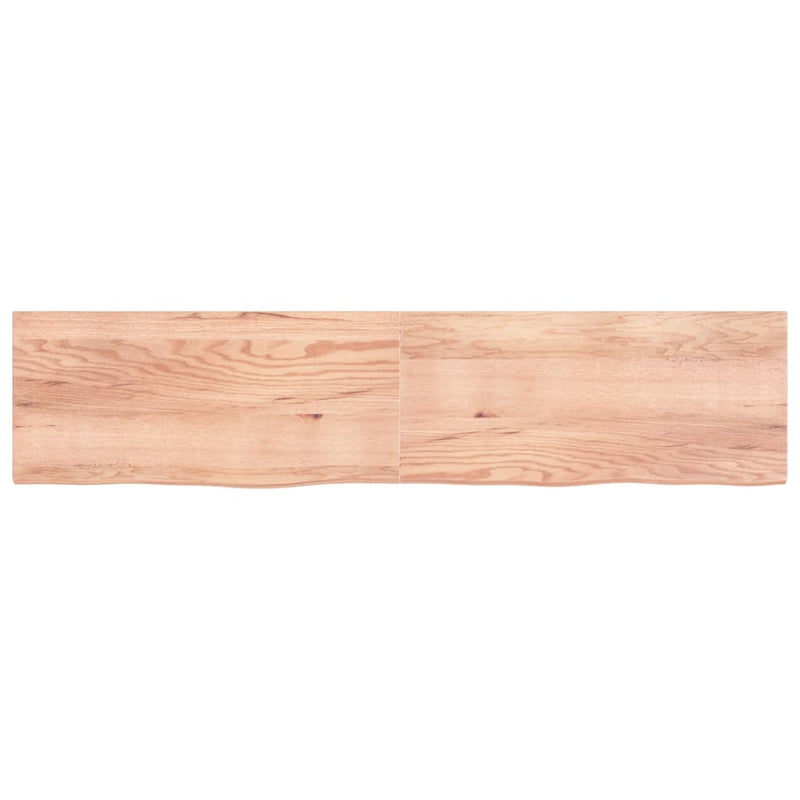 Afbeelding laden in galerijviewer, Vidaxl wastafelblad 220x50x(2-4) cm behandeld massief hout lichtbruin
