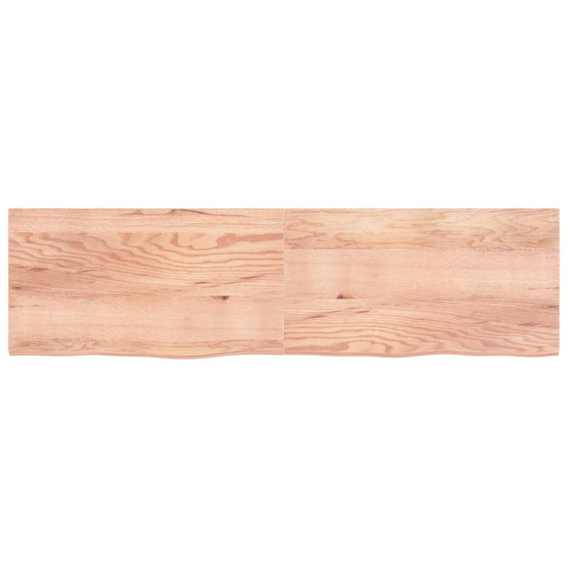 Afbeelding laden in galerijviewer, Vidaxl wastafelblad 220x60x(2-4) cm behandeld massief hout lichtbruin
