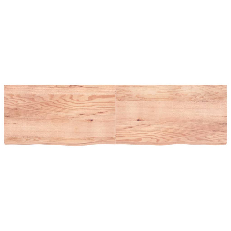 Afbeelding laden in galerijviewer, Vidaxl wastafelblad 220x60x(2-6) cm behandeld massief hout lichtbruin
