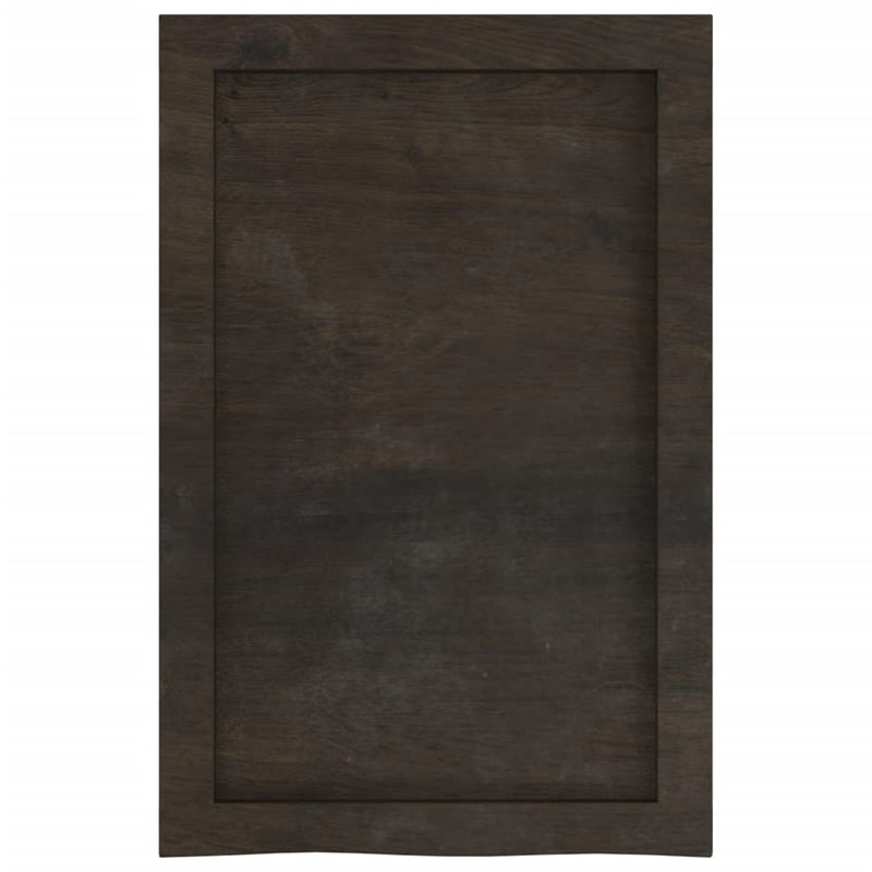 Afbeelding laden in galerijviewer, Vidaxl wastafelblad 40x60x(2-6) cm behandeld massief hout donkerbruin
