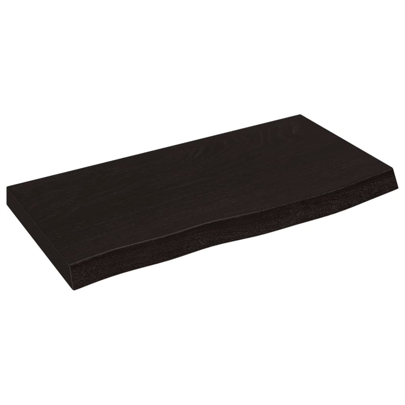 Afbeelding laden in galerijviewer, Vidaxl wastafelblad 60x30x(2-4) cm behandeld massief hout donkerbruin
