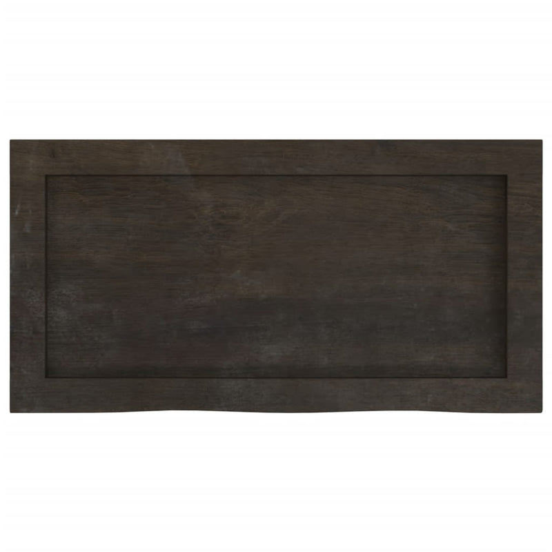 Afbeelding laden in galerijviewer, Vidaxl wastafelblad 60x30x(2-4) cm behandeld massief hout donkerbruin
