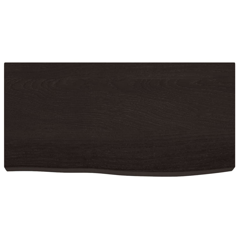 Afbeelding laden in galerijviewer, Vidaxl wastafelblad 60x30x(2-6) cm behandeld massief hout donkerbruin
