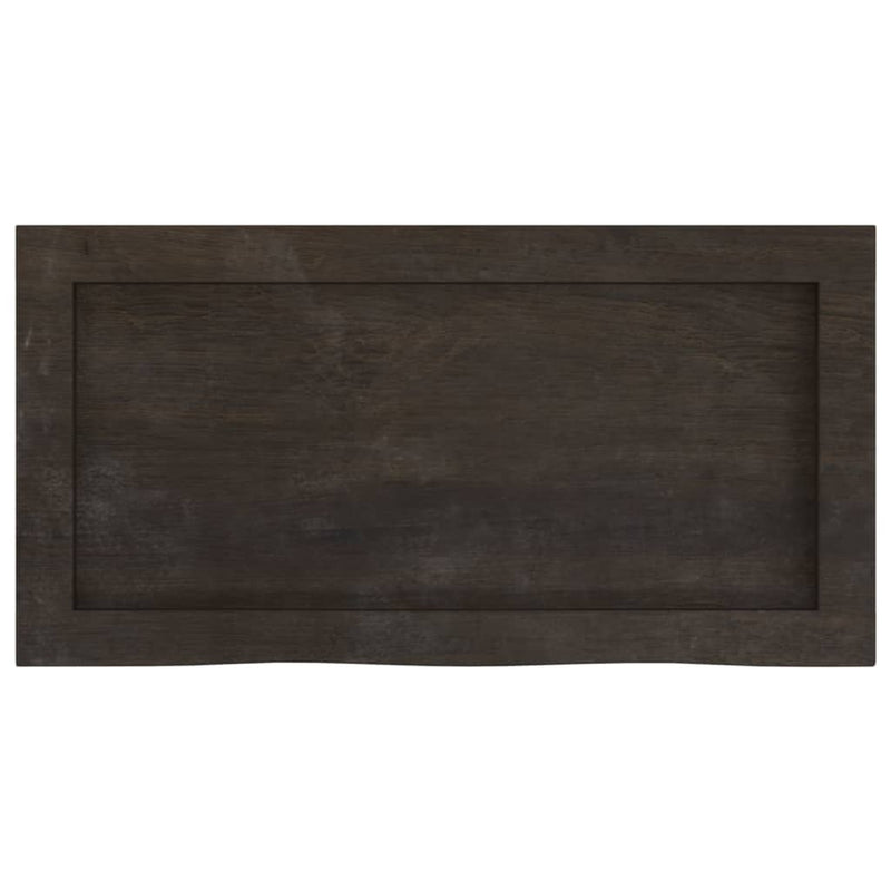 Afbeelding laden in galerijviewer, Vidaxl wastafelblad 60x30x(2-6) cm behandeld massief hout donkerbruin
