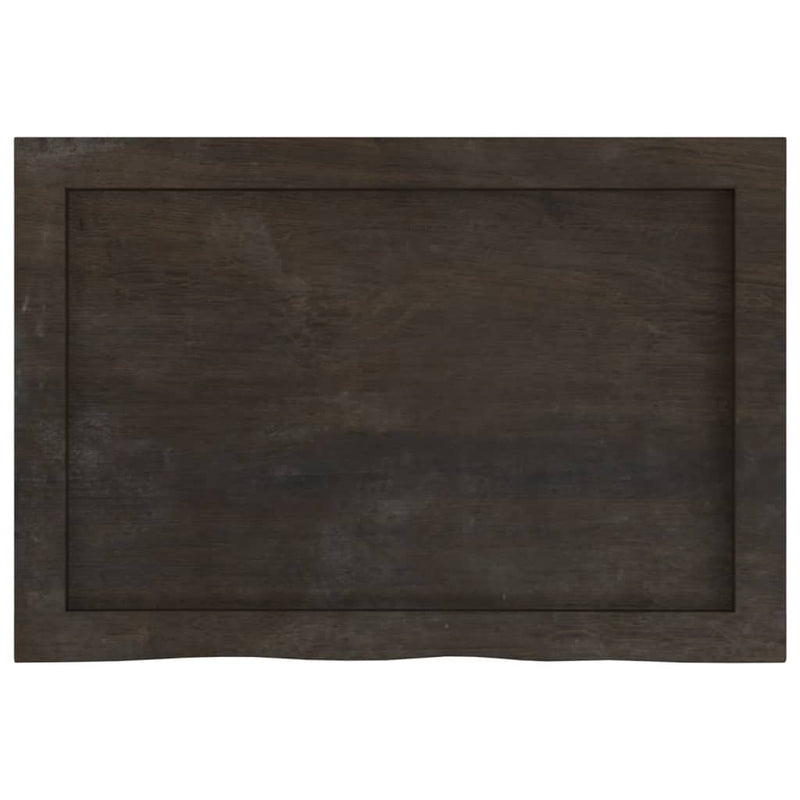 Afbeelding laden in galerijviewer, Vidaxl wastafelblad 60x40x(2-4) cm behandeld massief hout donkerbruin
