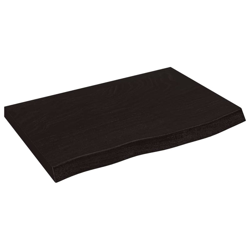Afbeelding laden in galerijviewer, Vidaxl wastafelblad 60x40x(2-6) cm behandeld massief hout donkerbruin
