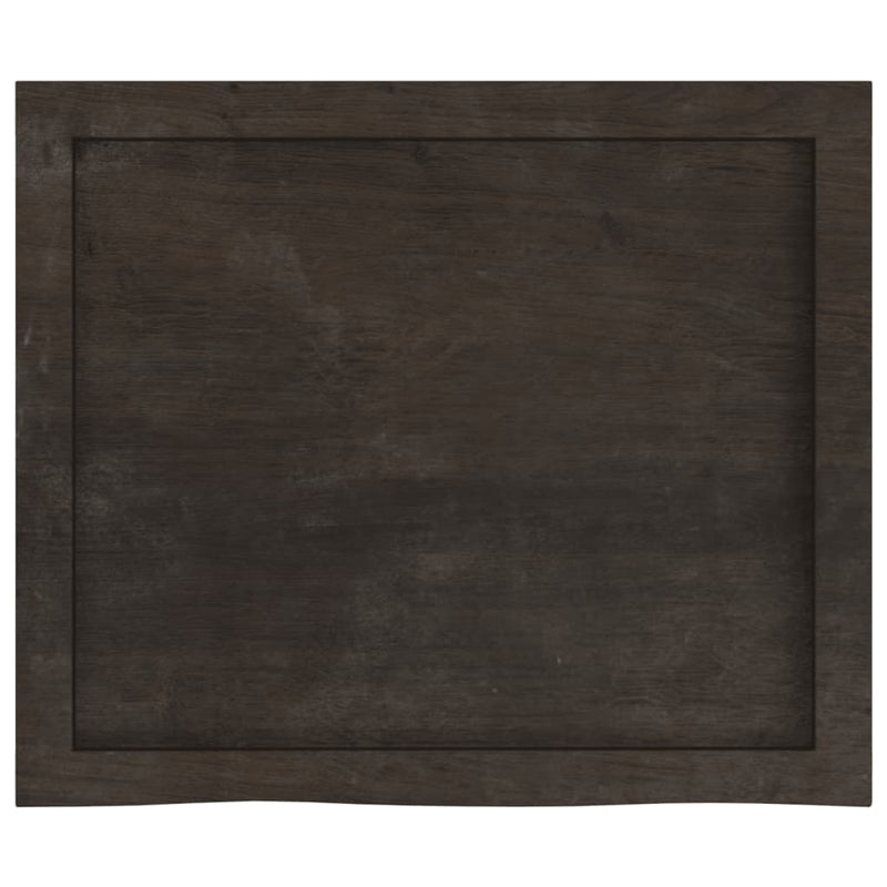 Afbeelding laden in galerijviewer, Vidaxl wastafelblad 60x50x(2-4) cm behandeld massief hout donkerbruin
