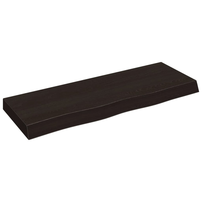 Afbeelding laden in galerijviewer, Vidaxl wastafelblad 80x30x(2-6) cm behandeld massief hout donkerbruin
