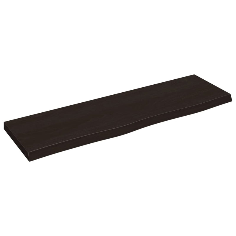 Afbeelding laden in galerijviewer, Vidaxl wastafelblad 100x30x(2-4) cm behandeld massief hout donkerbruin
