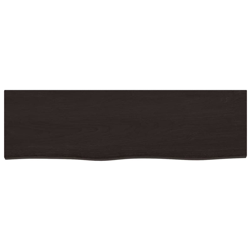 Afbeelding laden in galerijviewer, Vidaxl wastafelblad 100x30x(2-4) cm behandeld massief hout donkerbruin
