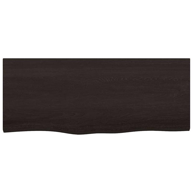 Afbeelding laden in galerijviewer, Vidaxl wastafelblad 100x40x(2-6) cm behandeld massief hout donkerbruin
