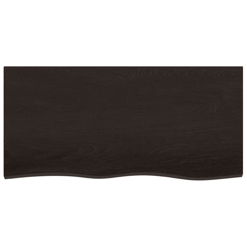 Afbeelding laden in galerijviewer, Vidaxl wastafelblad 100x50x(2-4) cm behandeld massief hout donkerbruin
