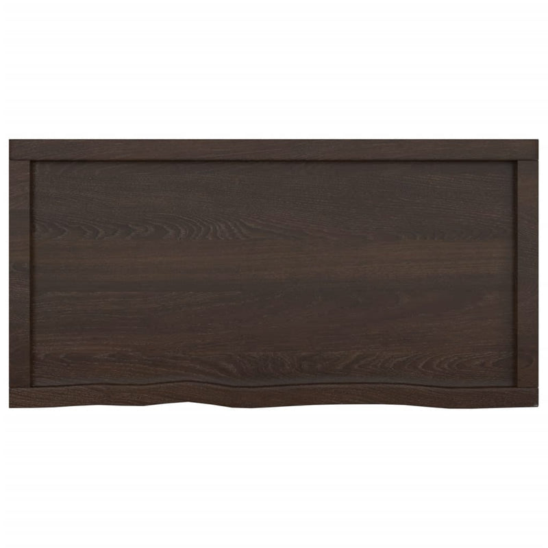 Afbeelding laden in galerijviewer, Vidaxl wastafelblad 100x50x(2-6) cm behandeld massief hout donkerbruin
