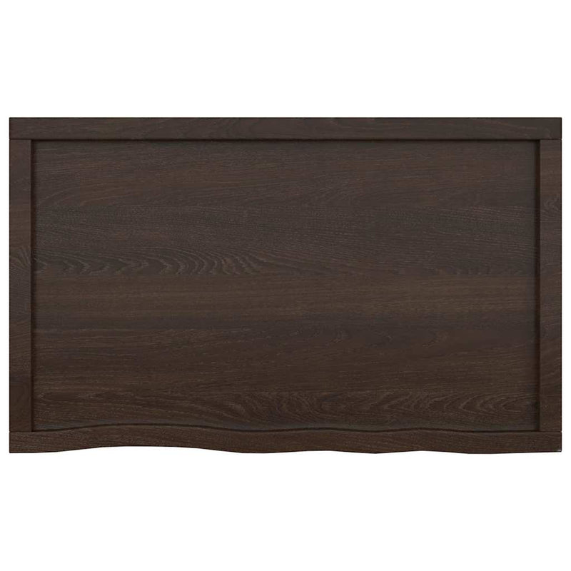 Afbeelding laden in galerijviewer, Vidaxl wastafelblad 100x60x(2-6) cm behandeld massief hout donkerbruin
