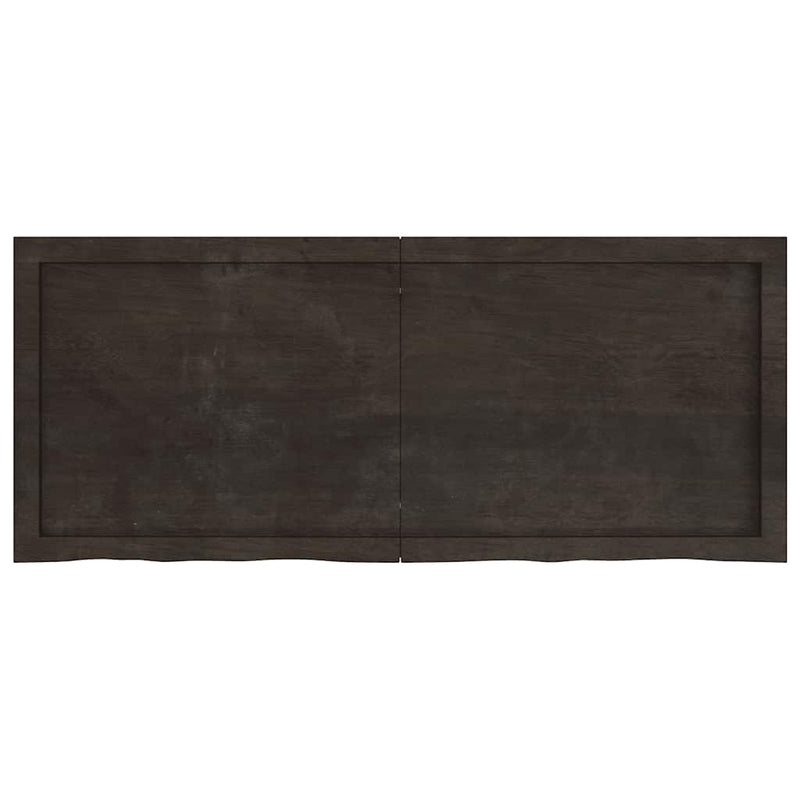 Afbeelding laden in galerijviewer, Vidaxl wastafelblad 120x50x(2-4) cm behandeld massief hout donkerbruin
